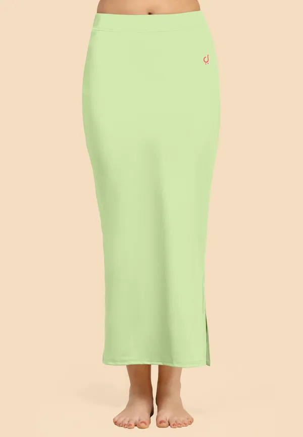 PaleGreen_Polyester_Spandex_Stretchable_Straight_Saree_Shapewear_Petticoat_for_Women