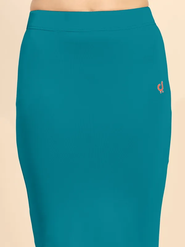 PeacockGreen_Polyester_Spandex_Stretchable_Straight_Saree_Shapewear_Petticoat_for_Women