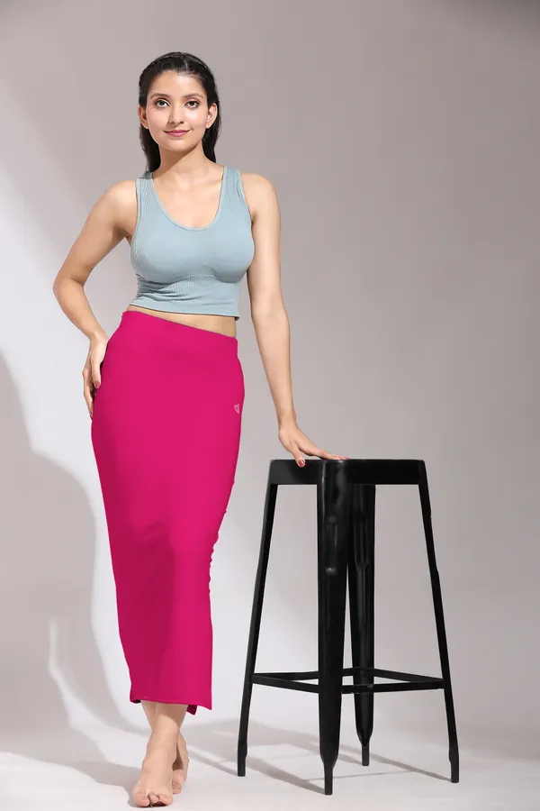 Pink_Polyester_Spandex_Stretchable_Straight_Saree_Shapewear_Petticoat_for_Women