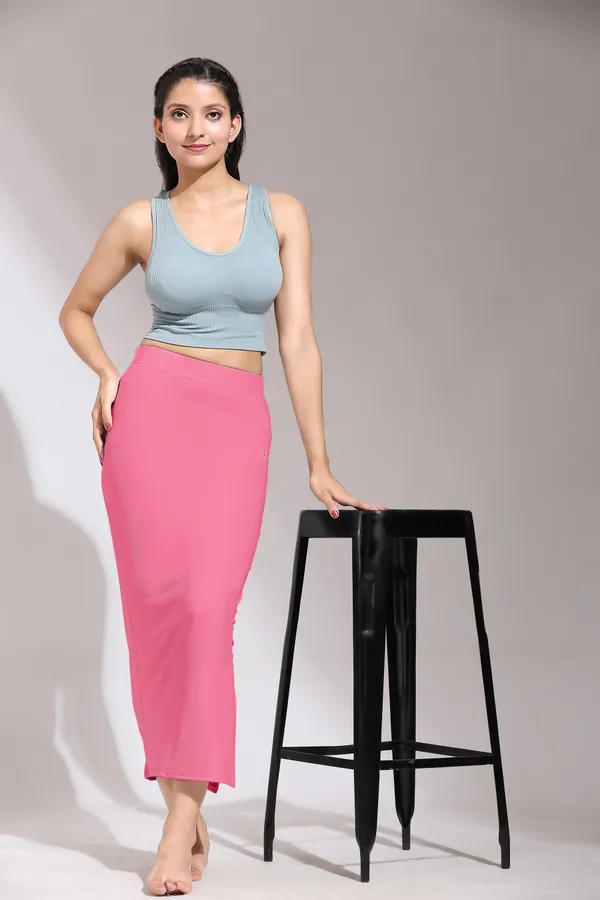 RosePink_Polyester_Spandex_Stretchable_Straight_Saree_Shapewear_Petticoat_for_Women