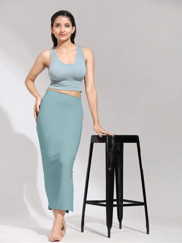 SageGreen_Polyester_Spandex_Stretchable_Straight_Saree_Shapewear_Petticoat_for_Women