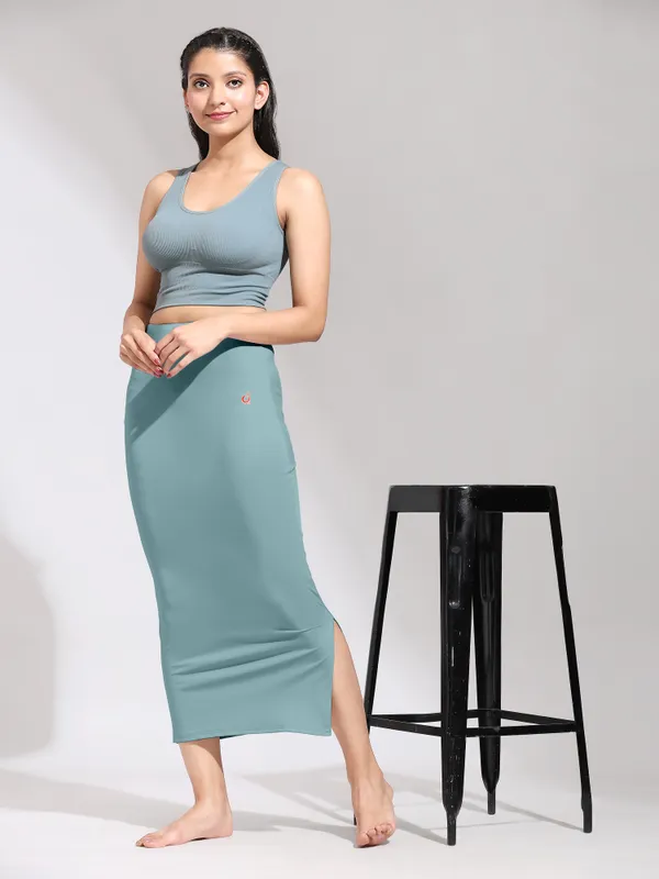 SageGreen_Polyester_Spandex_Stretchable_Straight_Saree_Shapewear_Petticoat_for_Women