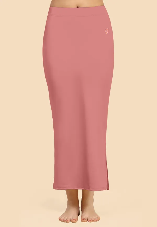 SalmonPink_Polyester_Spandex_Stretchable_Straight_Saree_Shapewear_Petticoat_for_Women