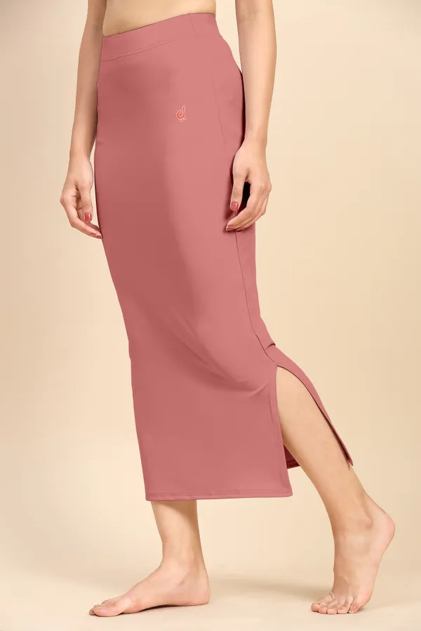 SalmonPink_Polyester_Spandex_Stretchable_Straight_Saree_Shapewear_Petticoat_for_Women