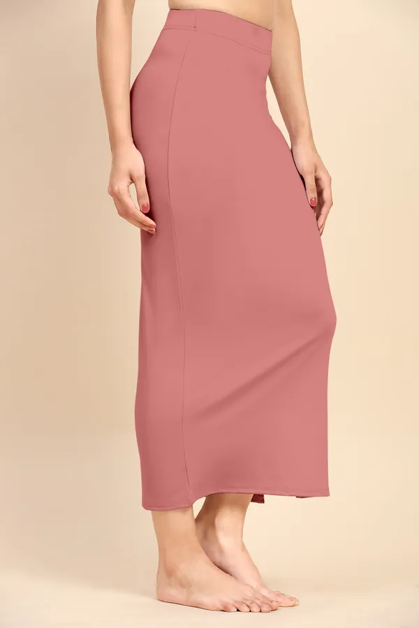 SalmonPink_Polyester_Spandex_Stretchable_Straight_Saree_Shapewear_Petticoat_for_Women