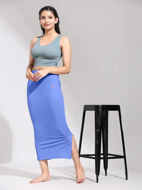 SkyBlue_Polyester_Spandex_Stretchable_Straight_Saree_Shapewear_Petticoat_for_Women