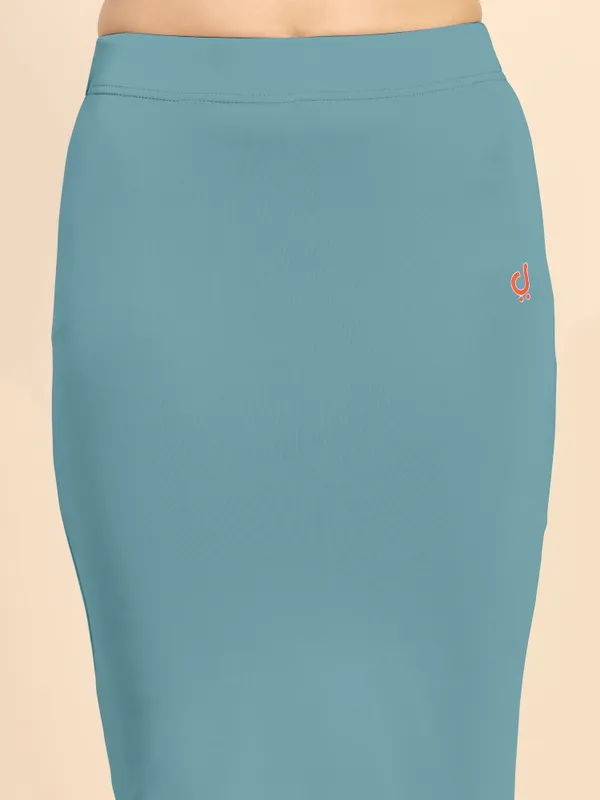 Teal_Polyester_Spandex_Stretchable_Straight_Saree_Shapewear_Petticoat_for_Women