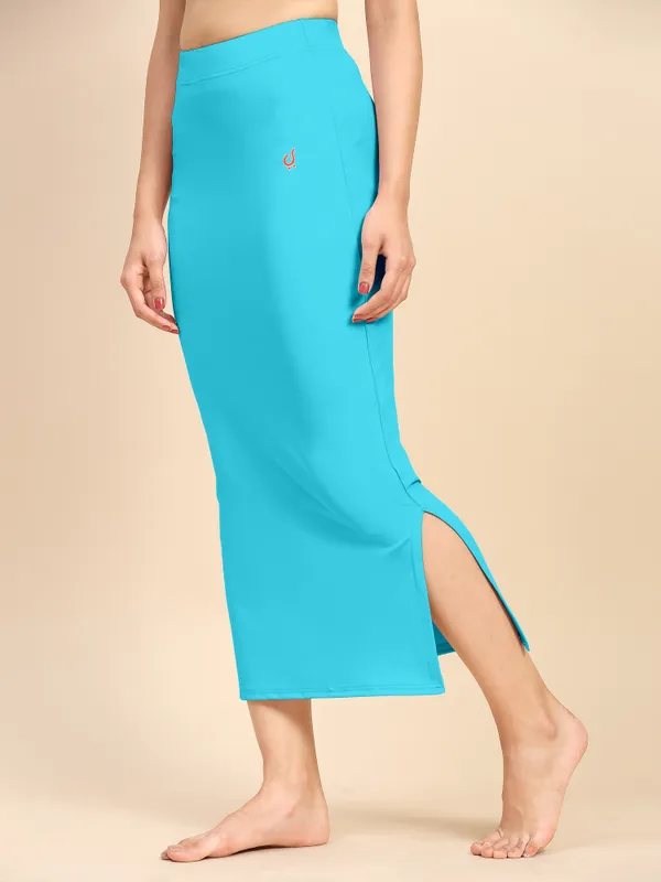 Turquoise_Polyester_Spandex_Stretchable_Straight_Saree_Shapewear_Petticoat_for_Women