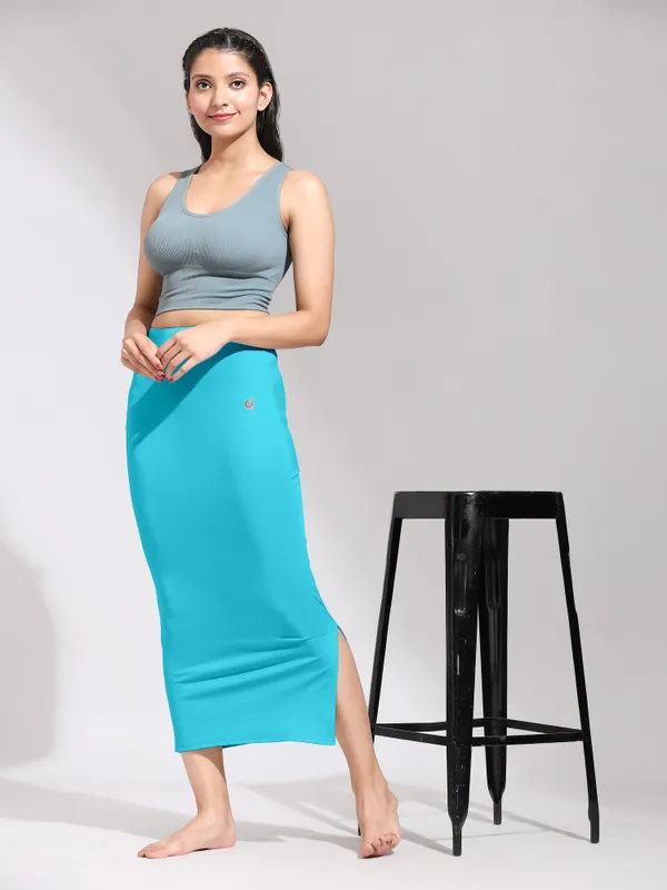 Turquoise_Polyester_Spandex_Stretchable_Straight_Saree_Shapewear_Petticoat_for_Women