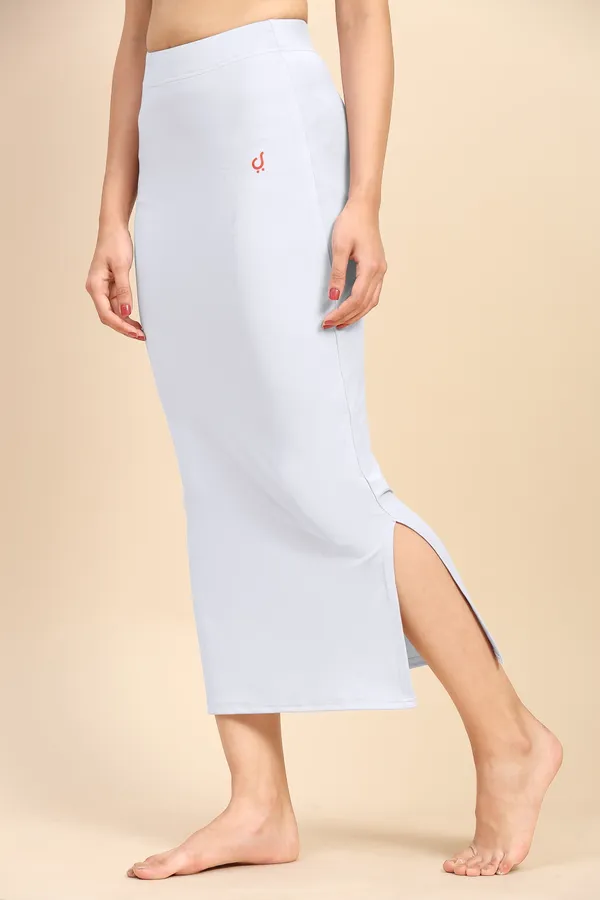 White_Polyester_Spandex_Stretchable_Straight_Saree_Shapewear_Petticoat_for_Women