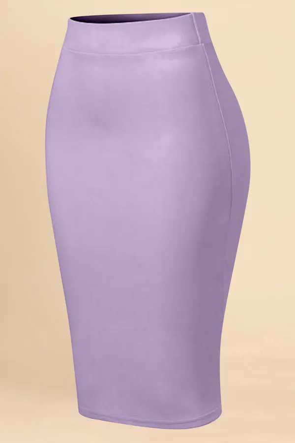 PalePurple_Lycra_Pencil_Skirt_�_High_Waist_Bodycon_Fit,_Stretchable_&_Sleek_Midi_Skirt