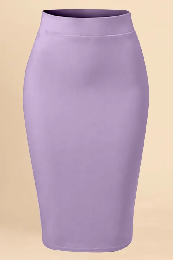PalePurple_Lycra_Pencil_Skirt_�_High_Waist_Bodycon_Fit,_Stretchable_&_Sleek_Midi_Skirt