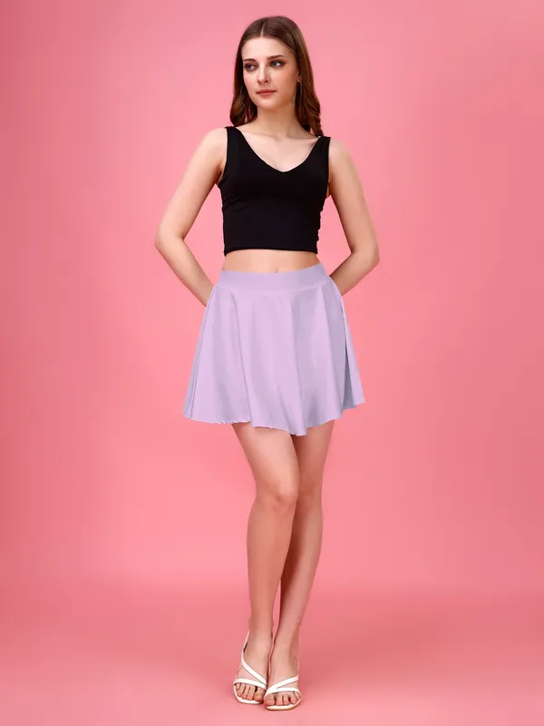 Palepurple_Flared_Skater_Mini_Skirt_with_Inner_Shorts_�_High_Waist,_Stretchable_&_Comfortable_Fit
