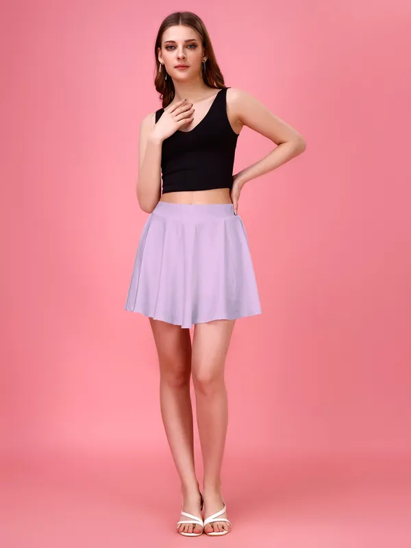 Palepurple_Flared_Skater_Mini_Skirt_with_Inner_Shorts_�_High_Waist,_Stretchable_&_Comfortable_Fit