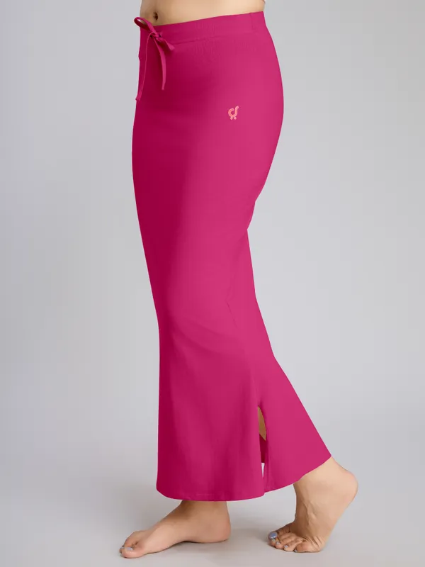 Pink_Cotton_Saree_Shapewear_Petticoat_�_Stretchable_Mermaid_Fit,_Drawstring_Waist
