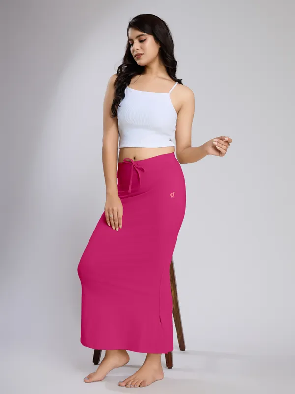 Pink_Cotton_Saree_Shapewear_Petticoat_�_Stretchable_Mermaid_Fit,_Drawstring_Waist