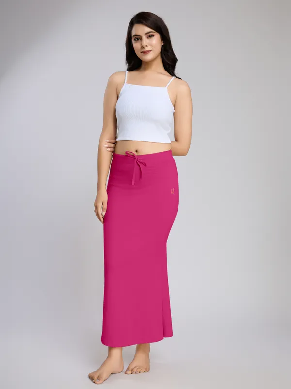 Pink_Cotton_Saree_Shapewear_Petticoat_�_Stretchable_Mermaid_Fit,_Drawstring_Waist
