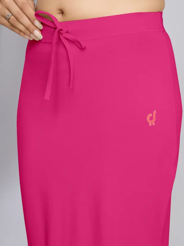 Pink_Cotton_Saree_Shapewear_Petticoat_�_Stretchable_Mermaid_Fit,_Drawstring_Waist