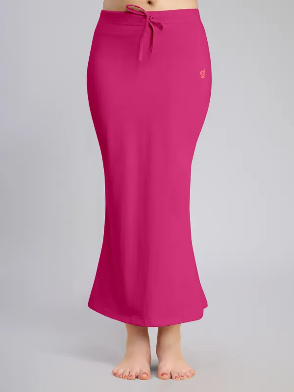 Pink_Cotton_Saree_Shapewear_Petticoat_�_Stretchable_Mermaid_Fit,_Drawstring_Waist