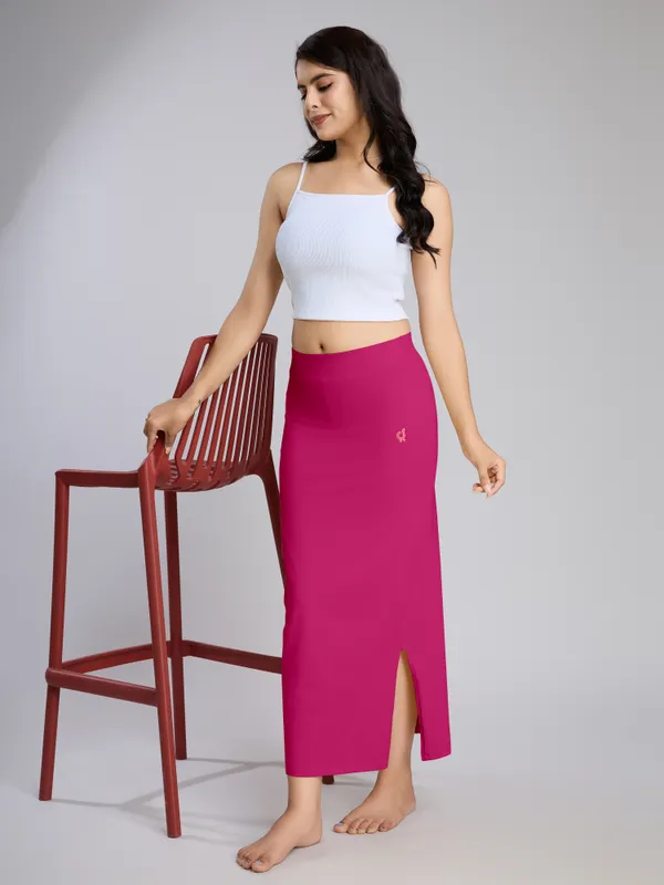 Pink_Cotton_Saree_Shapewear_Petticoat_�_Stretchable_Straight_Fit,_Drawstring_Waist