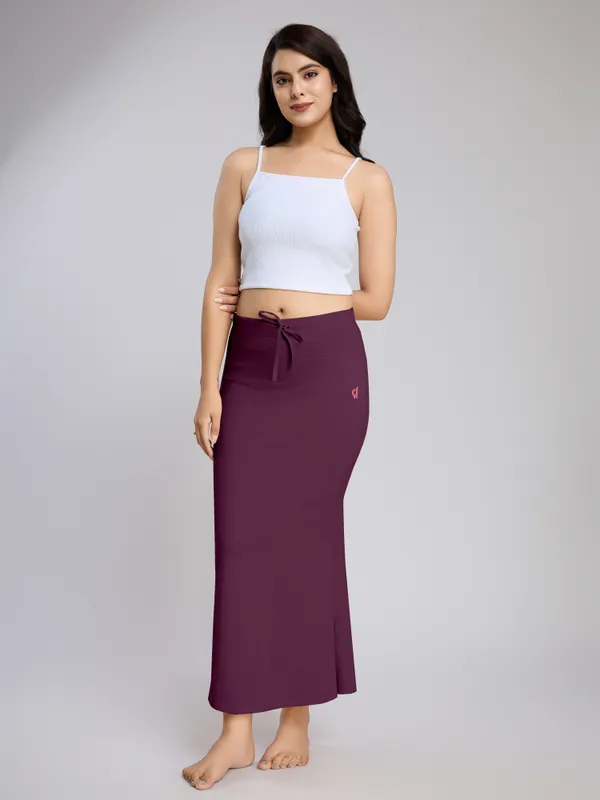 Purple_Cotton_Saree_Shapewear_Petticoat_�_Stretchable_Mermaid_Fit,_Drawstring_Waist