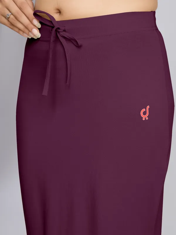 Purple_Cotton_Saree_Shapewear_Petticoat_�_Stretchable_Mermaid_Fit,_Drawstring_Waist