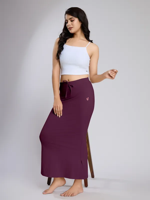 Purple_Cotton_Saree_Shapewear_Petticoat_�_Stretchable_Mermaid_Fit,_Drawstring_Waist