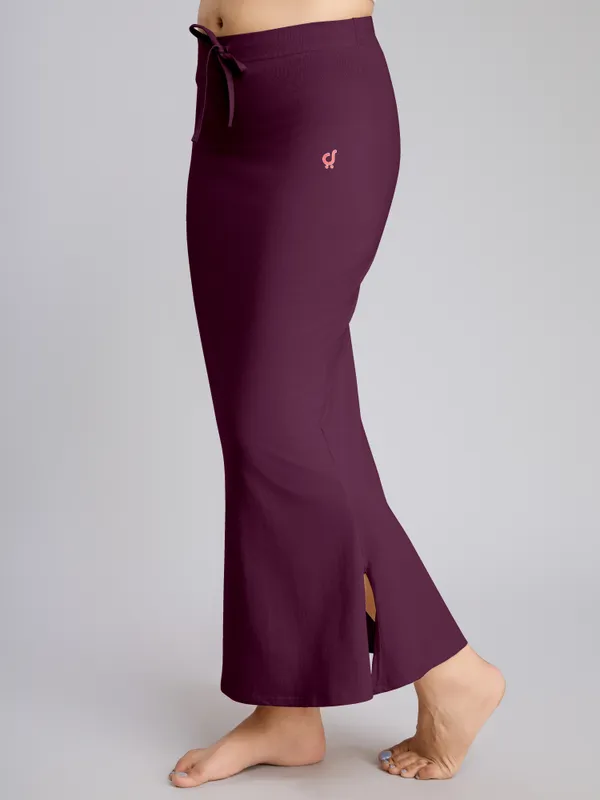 Purple_Cotton_Saree_Shapewear_Petticoat_�_Stretchable_Mermaid_Fit,_Drawstring_Waist