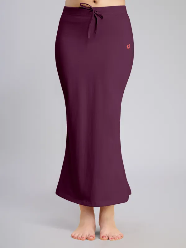 Purple_Cotton_Saree_Shapewear_Petticoat_�_Stretchable_Mermaid_Fit,_Drawstring_Waist