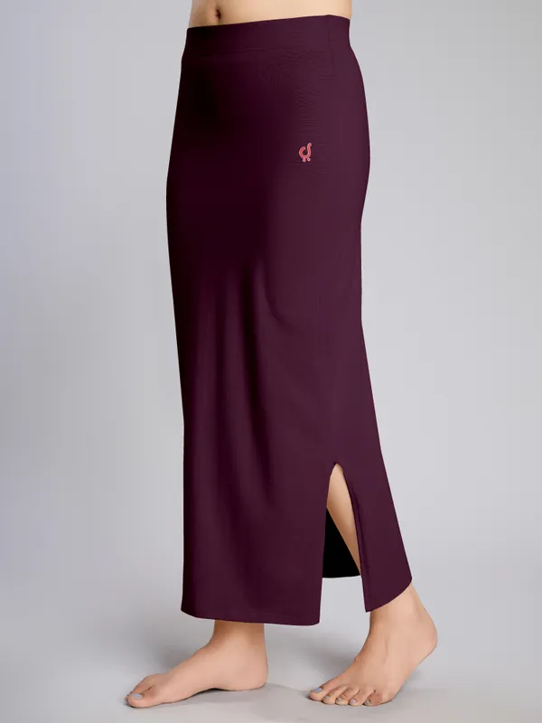 Purple_Cotton_Saree_Shapewear_Petticoat_�_Stretchable_Straight_Fit,_Drawstring_Waist