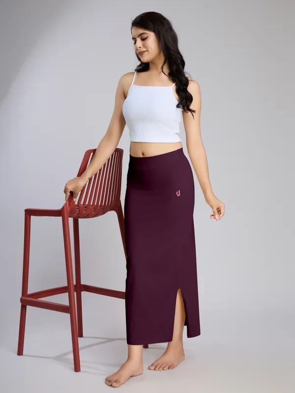 Purple_Cotton_Saree_Shapewear_Petticoat_�_Stretchable_Straight_Fit,_Drawstring_Waist