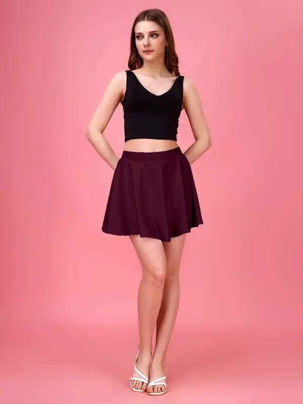Purple_Flared_Skater_Mini_Skirt_with_Inner_Shorts_�_High_Waist,_Stretchable_&_Comfortable_Fit