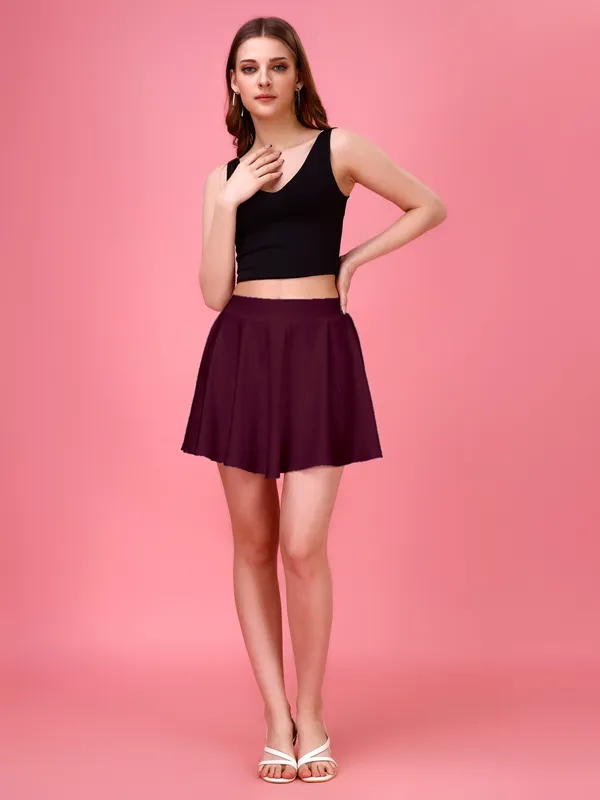 Purple_Flared_Skater_Mini_Skirt_with_Inner_Shorts_�_High_Waist,_Stretchable_&_Comfortable_Fit