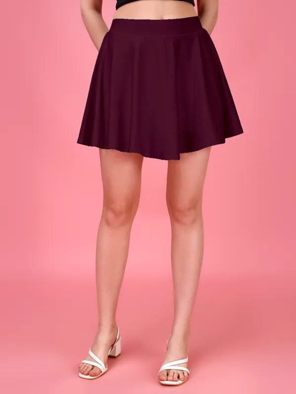 Purple_Flared_Skater_Mini_Skirt_with_Inner_Shorts_�_High_Waist,_Stretchable_&_Comfortable_Fit