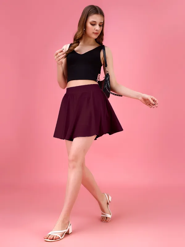 Purple_Flared_Skater_Mini_Skirt_with_Inner_Shorts_�_High_Waist,_Stretchable_&_Comfortable_Fit