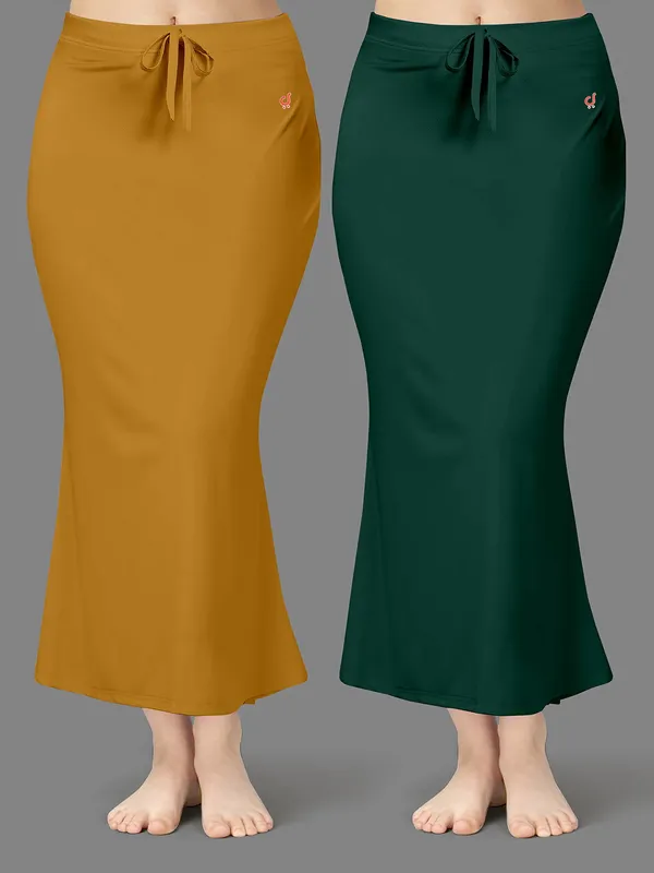 Mustard_And_Green_Solid_Drawstring_Skirt_for_Women