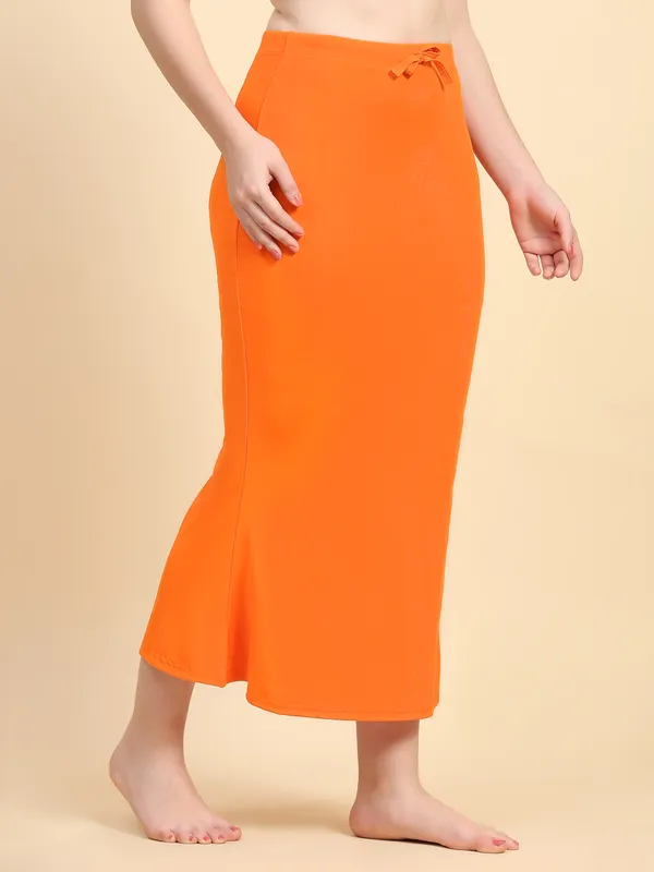 Orange_Drawstring_Mermaid_Midi_Skirt_for_Women