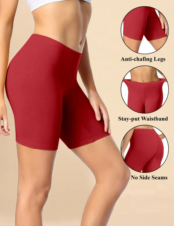 Red_Cotton_Tummy_Tucker_Shorts_�_High_Waist_Seamless_Shapewear_Thigh_Slimmer_with_Tummy_Control