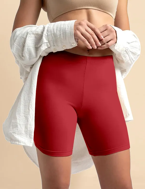 Red_Cotton_Tummy_Tucker_Shorts_�_High_Waist_Seamless_Shapewear_Thigh_Slimmer_with_Tummy_Control