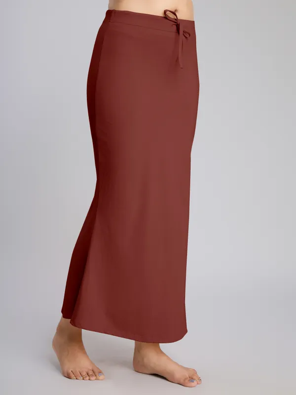 Red_Cotton_Saree_Shapewear_Petticoat_�_Stretchable_Mermaid_Fit,_Drawstring_Waist