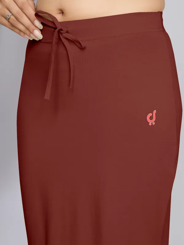 Red_Cotton_Saree_Shapewear_Petticoat_�_Stretchable_Mermaid_Fit,_Drawstring_Waist