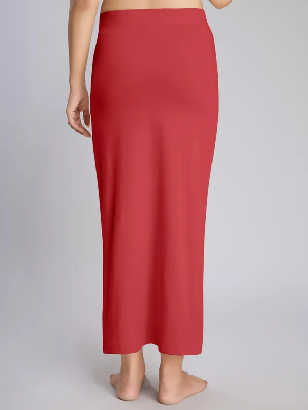 Red_Cotton_Saree_Shapewear_Petticoat_�_Stretchable_Straight_Fit,_Drawstring_Waist