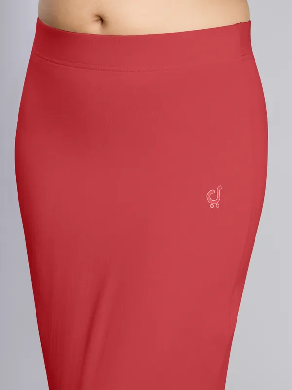 Red_Cotton_Saree_Shapewear_Petticoat_�_Stretchable_Straight_Fit,_Drawstring_Waist