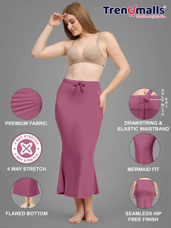 Mauve_Drawstring_Mermaid_Skirt_for_Women