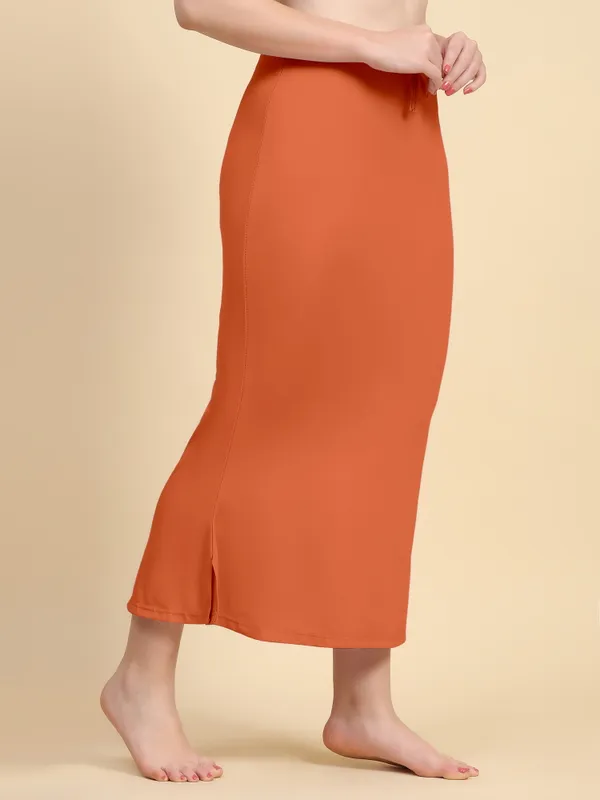 Orange_Fitted_Flared_Midi_Skirt_for_Women