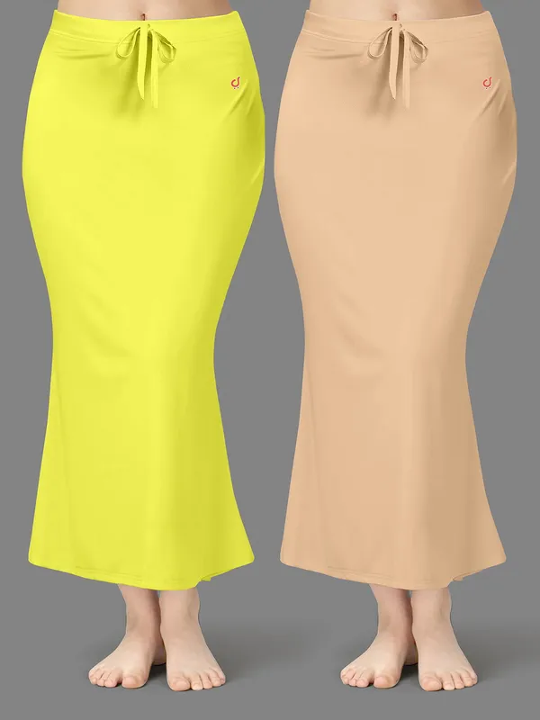 Yellow_And_Beige_Bodycon_Maxi_Skirts_for_Women