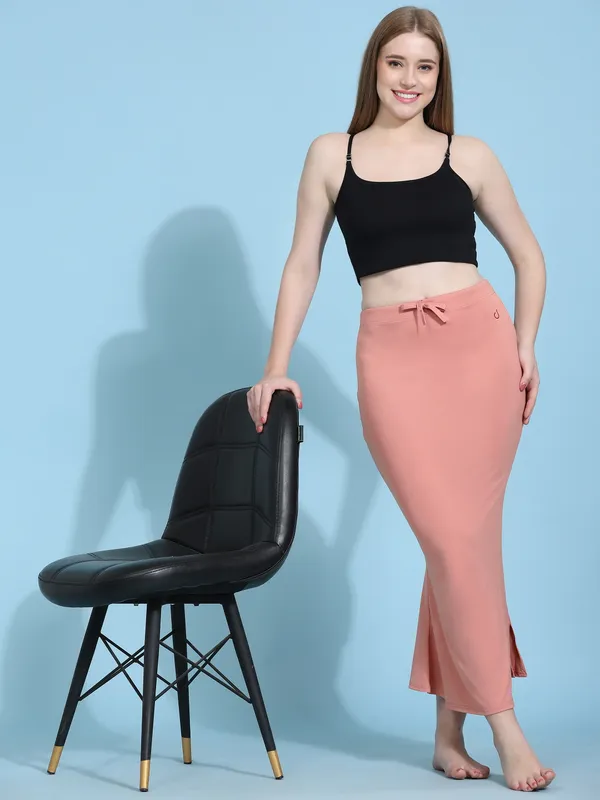 Pink_Fitted_Drawstring_Midi_Skirt_for_Women