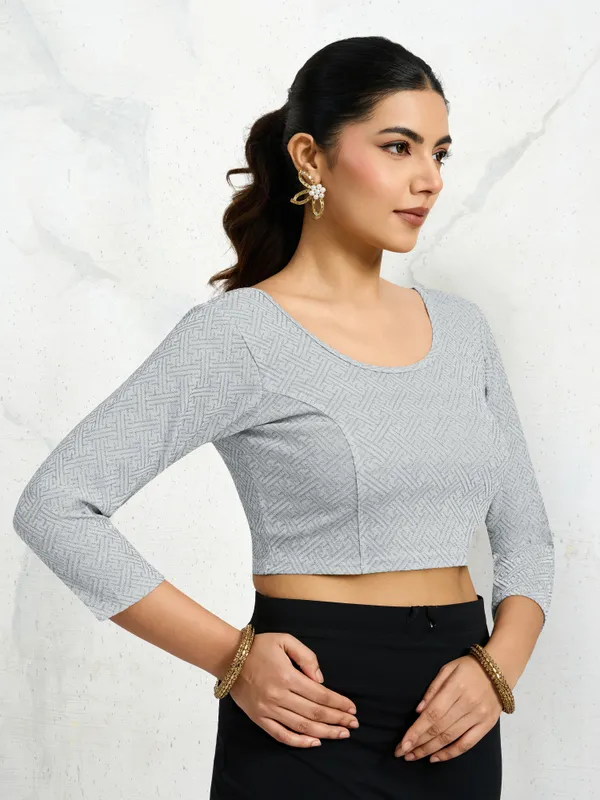 Silver_Polyester_Elastane_Zari_Stretchable_Ready_to_Wear_Blouse_for_women