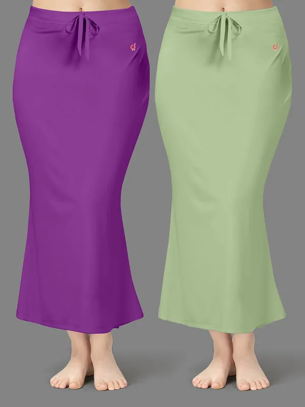 Purple_And_Green_Drawstring_Mermaid_Skirt_for_Women