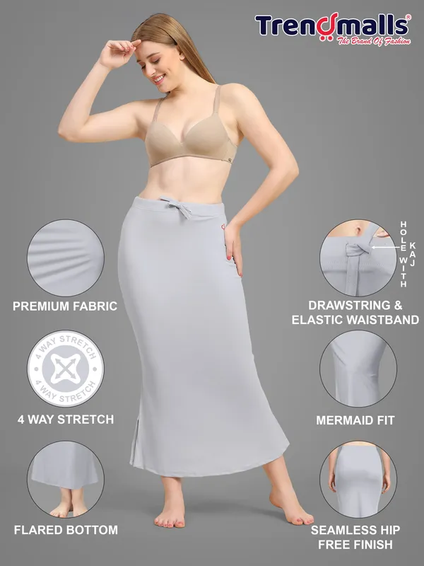 Grey_Solid_Mermaid_Skirt_for_Women